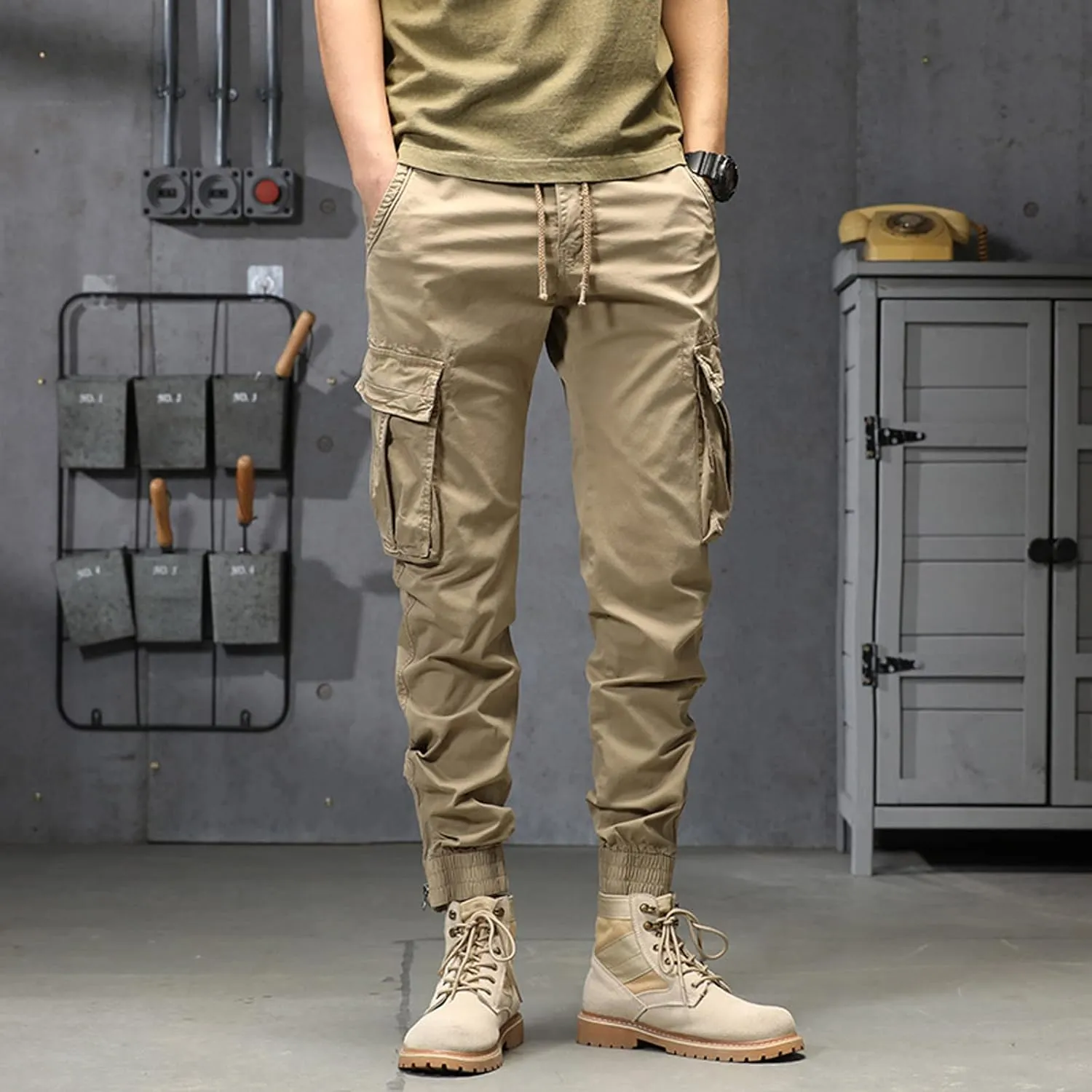 aihihe Cargo Pants and Shorts for Men Relaxed fit Mens 5 Pocket Work Pants Baggy Linen Pant Golf Pants for Men Relaxed fit