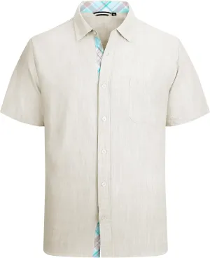 Alex Vando Mens Dress Shirts 4-Way Stretch Wrinkle Free Regular Fit Short Sleeve Men Button Down Shirt