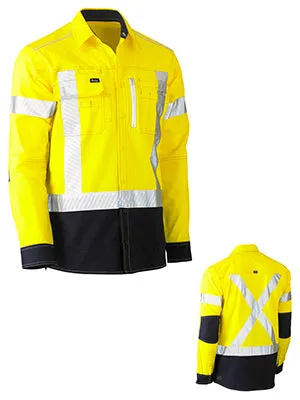 BISLEY FLEX & MOVE™ TWO TONE HI VIS STRETCH UTILITY LONG SLEEVE SHIRT BS6177XT