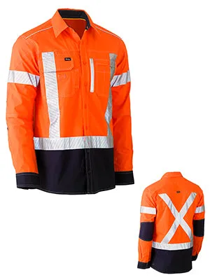 BISLEY FLEX & MOVE™ TWO TONE HI VIS STRETCH UTILITY LONG SLEEVE SHIRT BS6177XT
