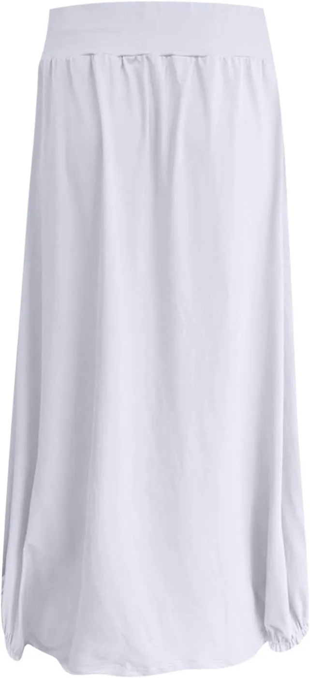 Bubble Skirts for Women 2025 Summer Trendy Elastic Waist Long Skirt Ankle Length Beach Boho Skirt with Pockets