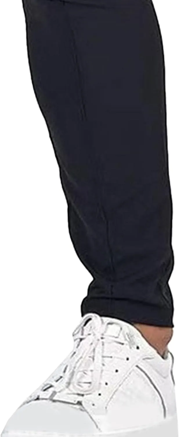 DGHM-JLMY Men's Solid Color Chinos Lightweight Casual Slim Fit Stretch Pants Flat-Front Skinny Regular Dress Pants