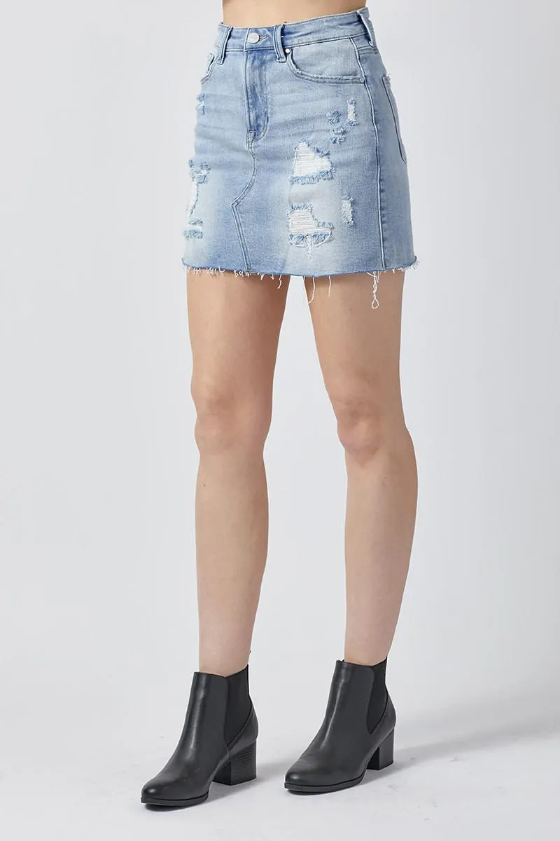 Distressed Mini Skirt