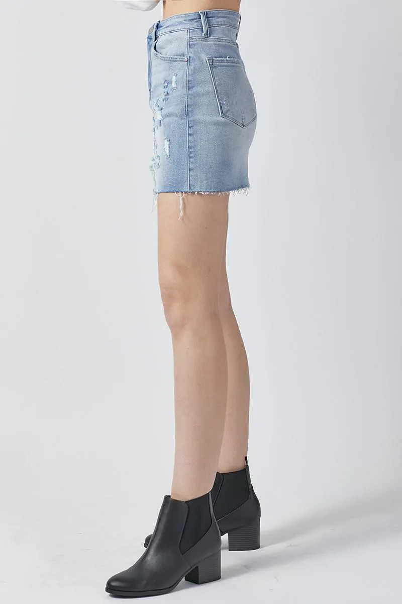 Distressed Mini Skirt