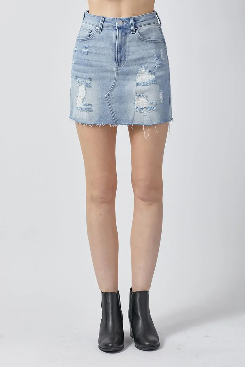 Distressed Mini Skirt