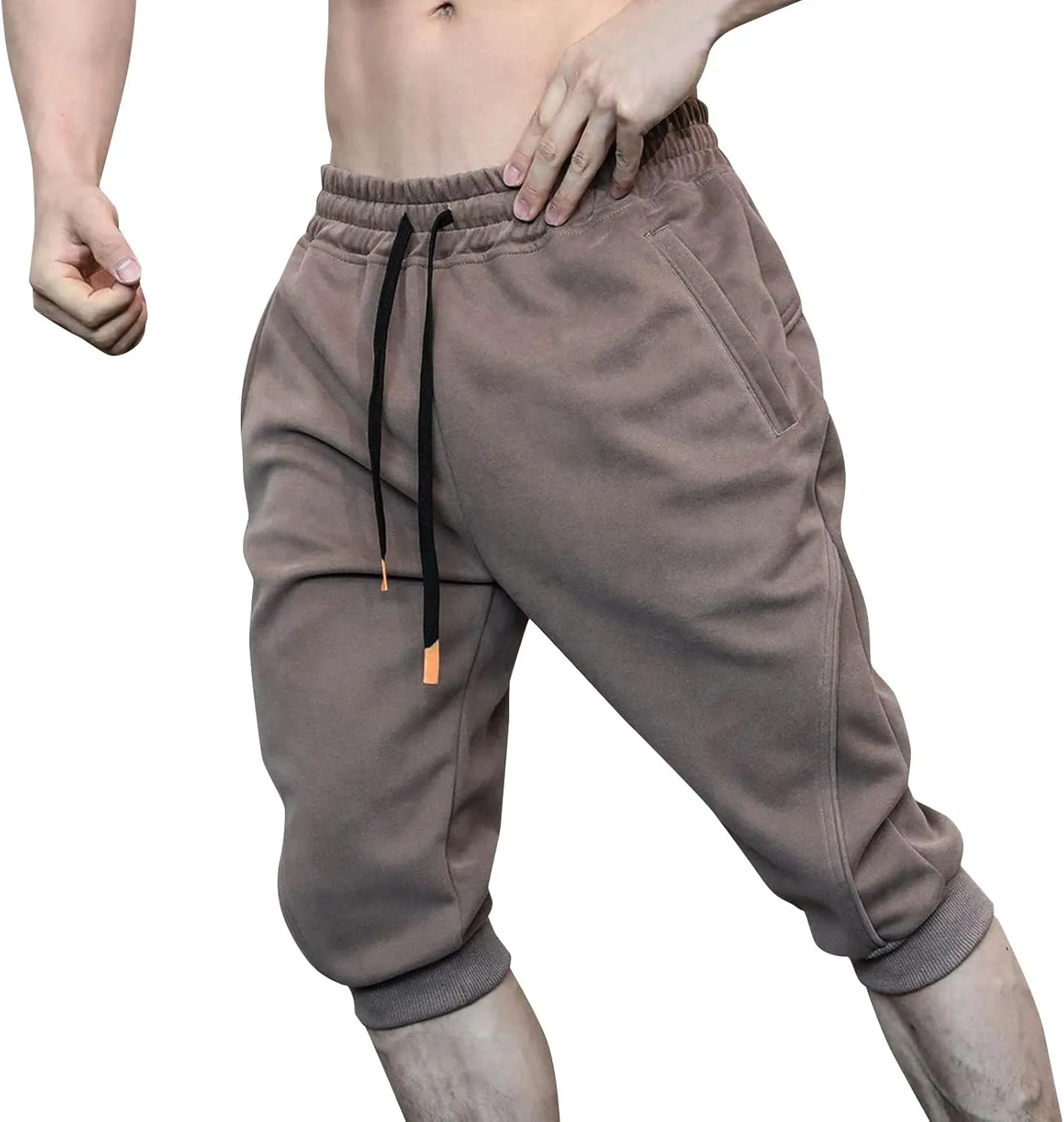 FZVYD Stretch Chinos Mens Joggers Cargo Pants Fashion Casual Sweatpants Work Pants Drawstring Loose Trousers with Pockets