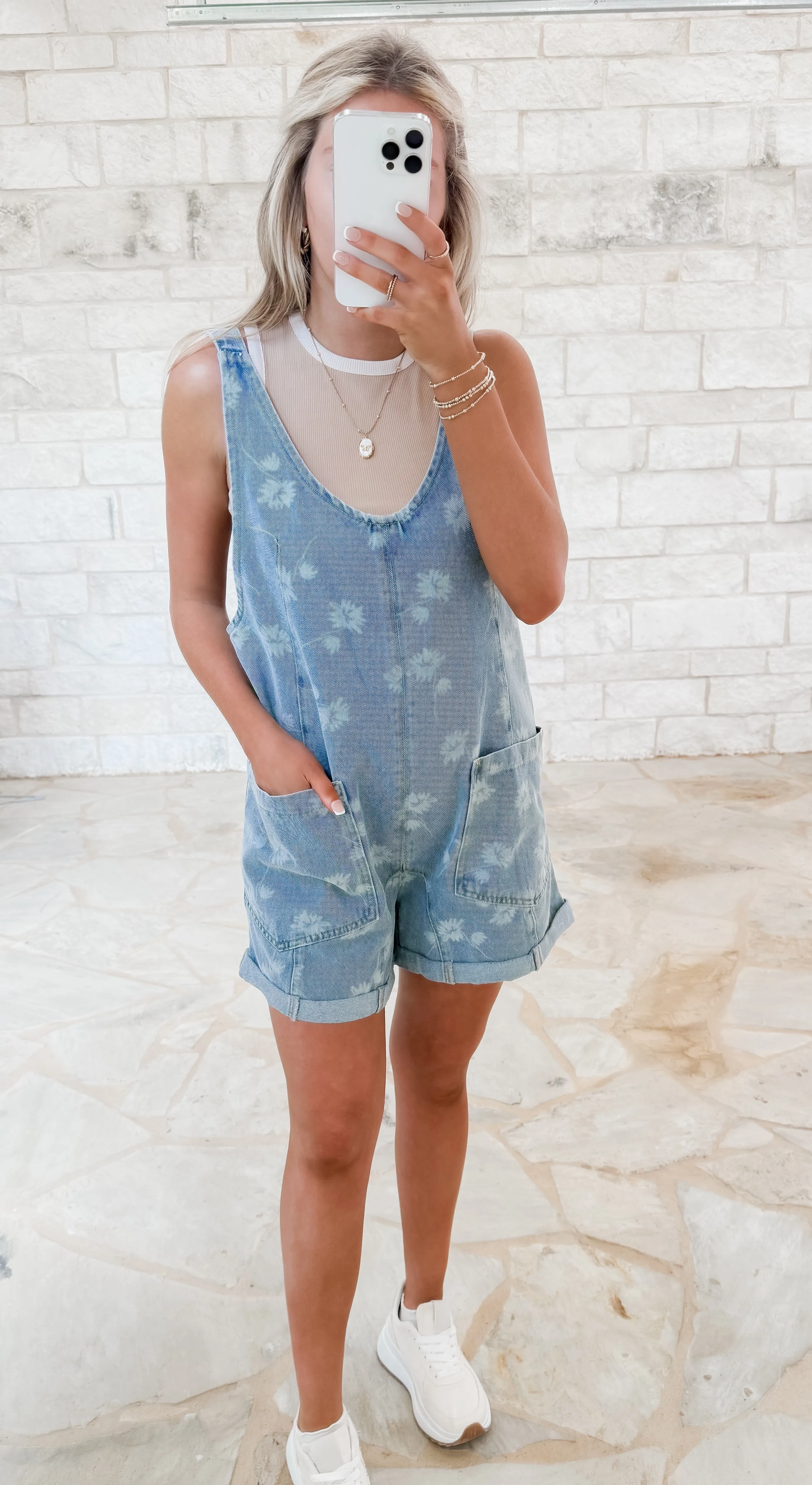 Hard At Work Floral Denim Overalls