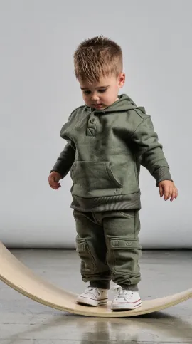 Henley Hoodie - Pine