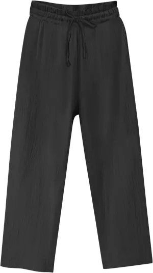 Linen Pants for Women High Waisted Wide Leg Flowy Trousers Drawstring Casual Summer Beach Vacation Pant
