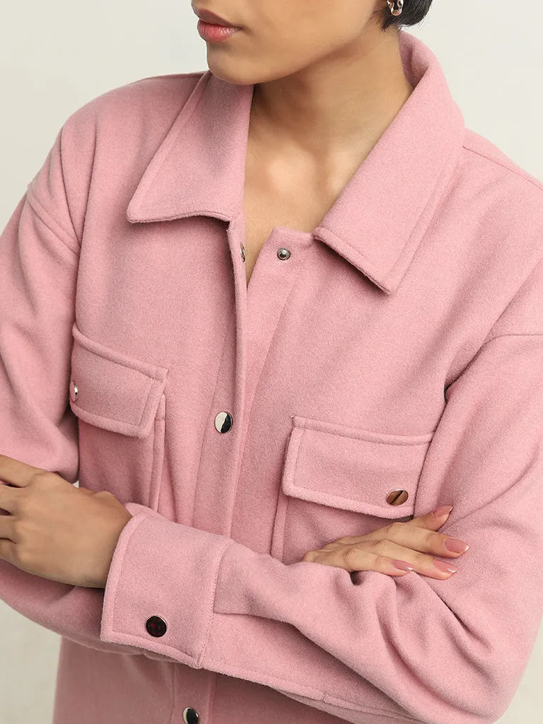 LOV Dusty Pink Solid Jacket