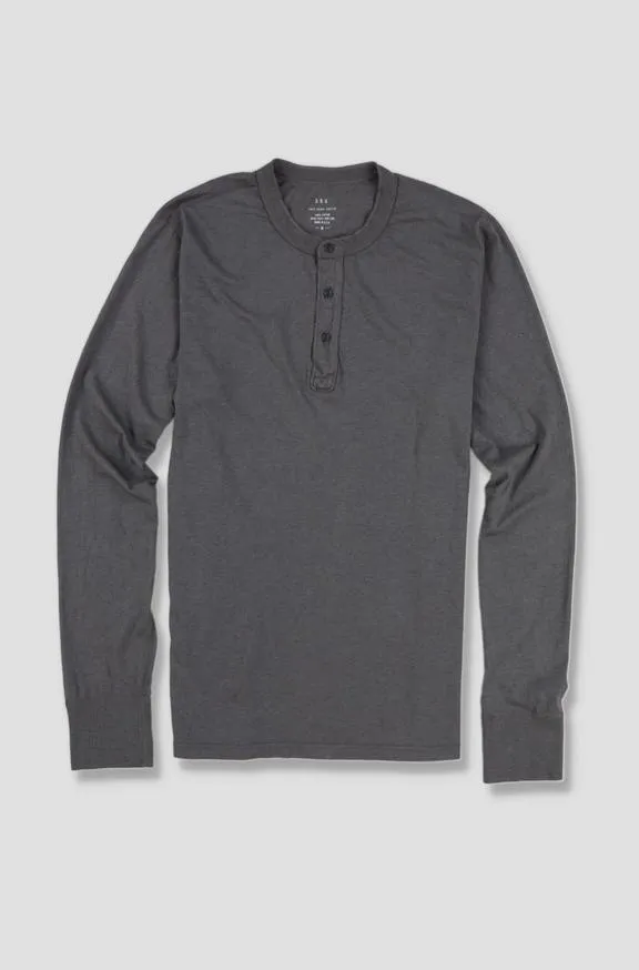 L/S Heather Jersey Henley (Heather Grey)