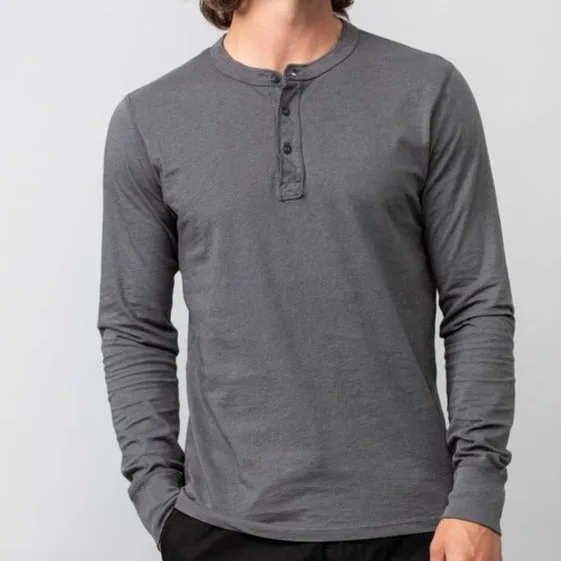 L/S Heather Jersey Henley (Heather Grey)