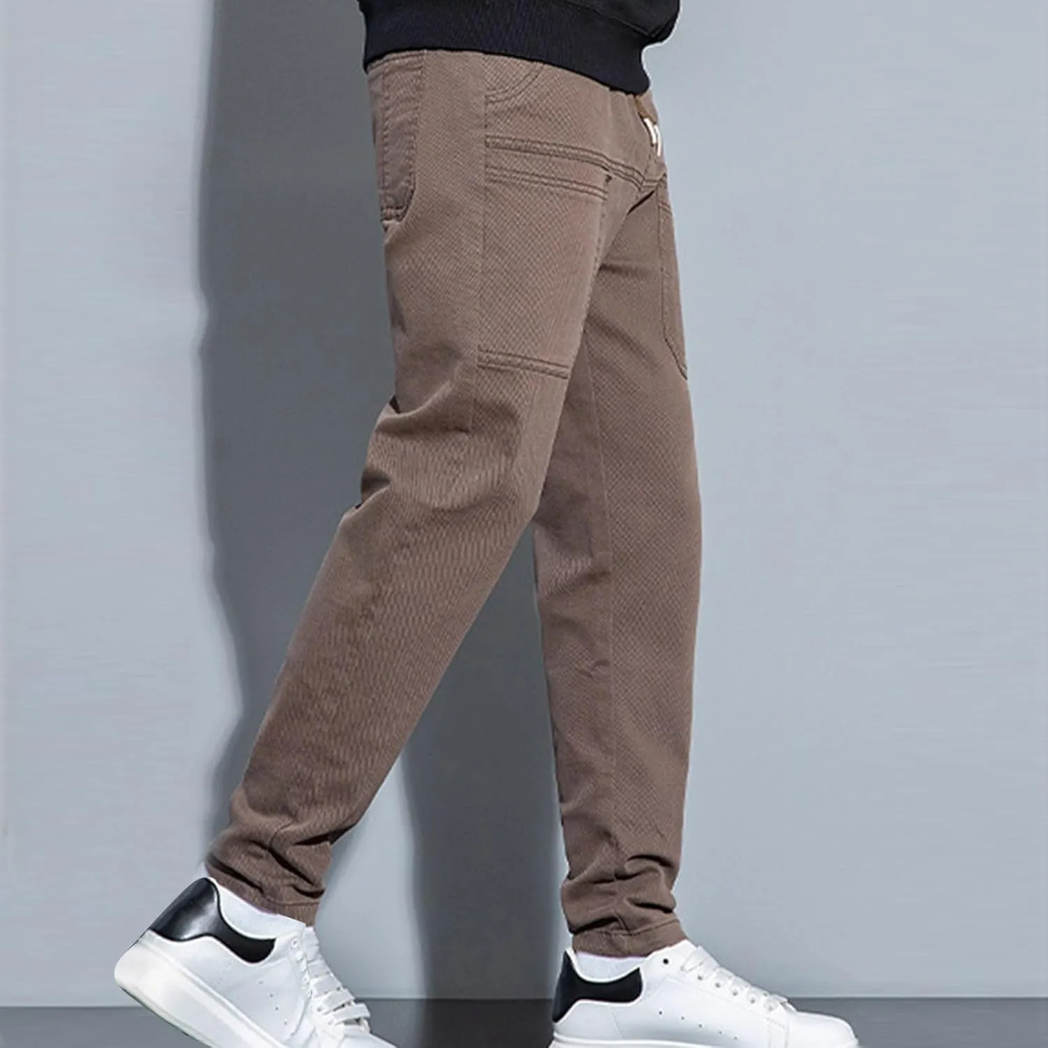 Mens Cargo Pants Slim Fit Multipants - High Stretch Multi-Pocket Durable Cargo Pants Drawstring Tapered Chinos Work Pant