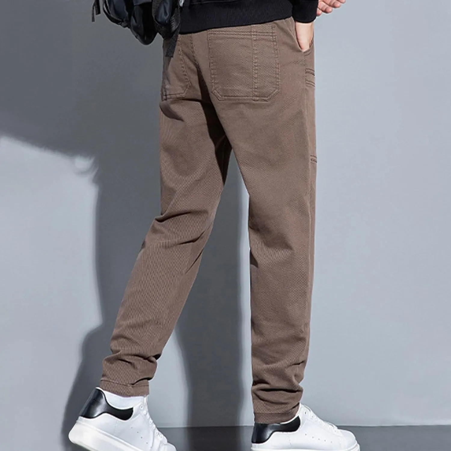 Mens Cargo Pants Slim Fit Multipants - High Stretch Multi-Pocket Durable Cargo Pants Drawstring Tapered Chinos Work Pant