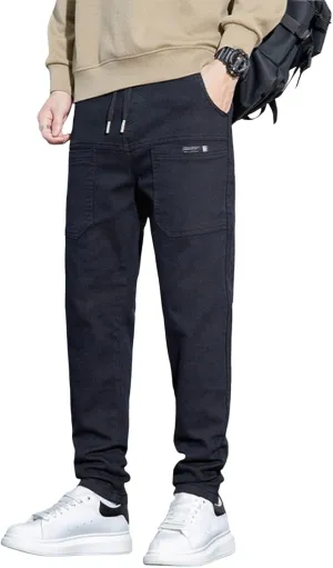 Mens Cargo Pants Slim Fit Multipants - High Stretch Multi-Pocket Durable Cargo Pants Drawstring Tapered Chinos Work Pant