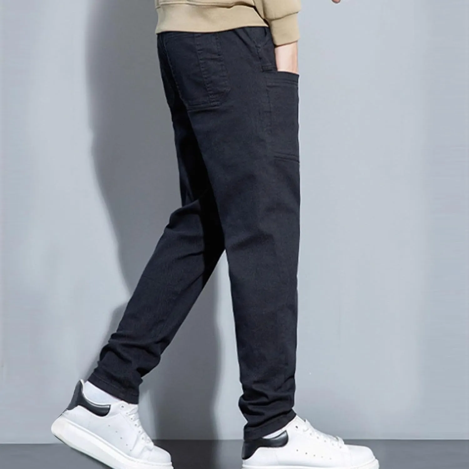 Mens Cargo Pants Slim Fit Multipants - High Stretch Multi-Pocket Durable Cargo Pants Drawstring Tapered Chinos Work Pant