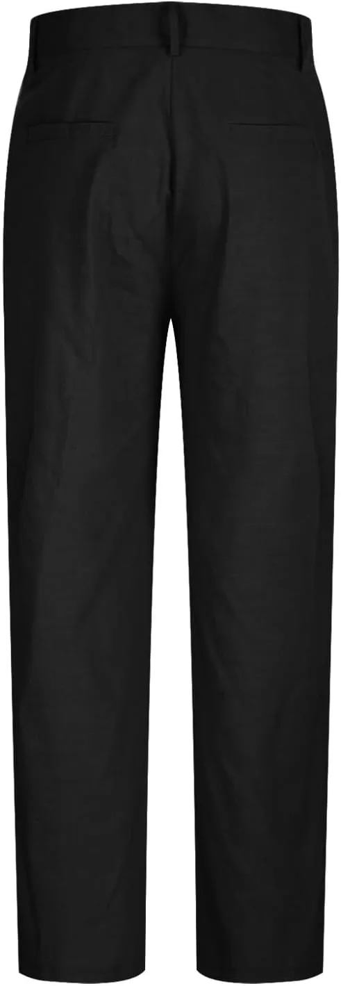 Mens Casual Linen Pants Loose Fit Elastic Drawstring Waist Straight-Legs Summer Yoga Beach Long Pants Trousers