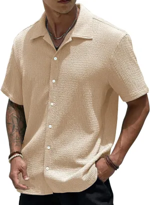Men's Casual Shirts Short Sleeve Button Down Shirt for Men Vacation Clothing Beach Fashion Summer Tops