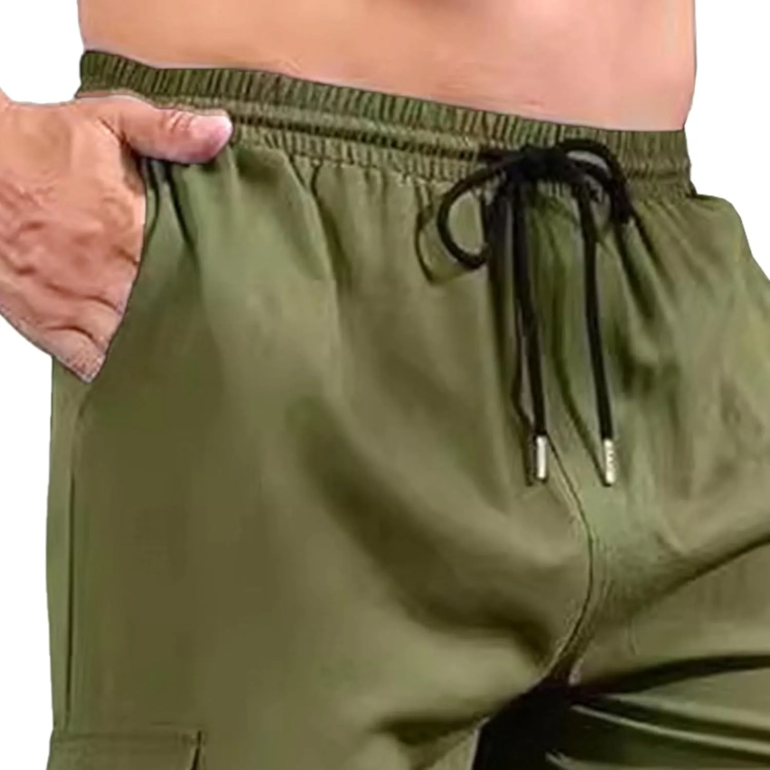 Mens Chinos Slim Fit Pocket Pants Regular Fit Casual Cargo Joggers Tapered Dress Comfort Solid Trousers
