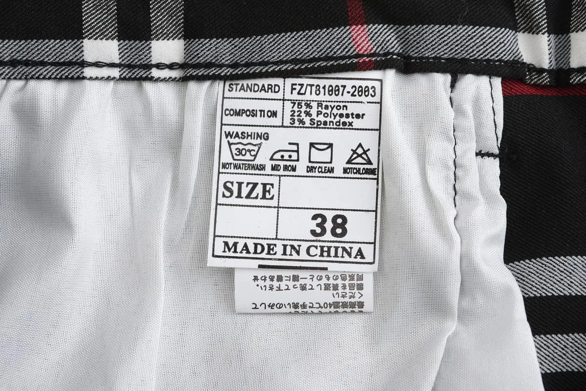 Men's Fashion Stretch Dress Pants Slim Fit Plaid Skinny Long Pants Casual Business Sweatpants Dress Chinos Pants