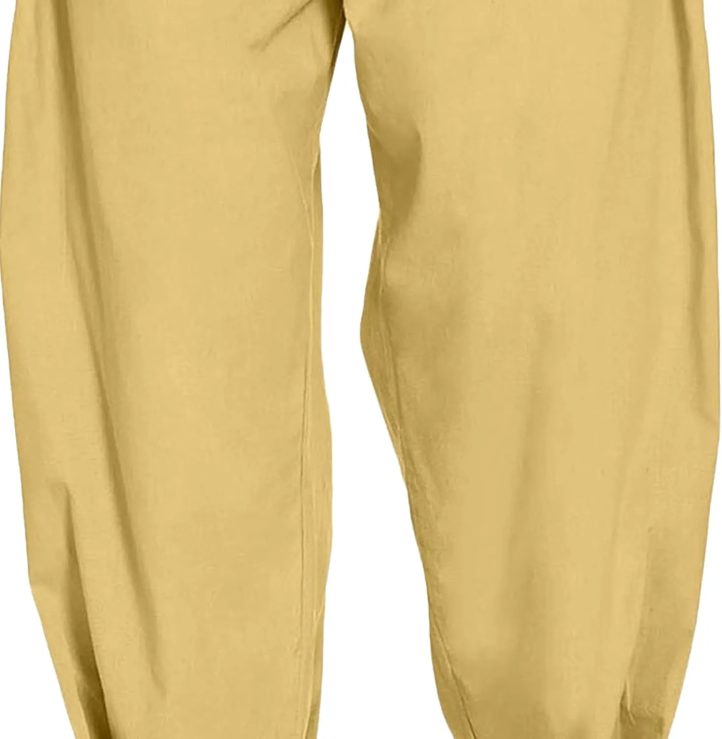 Men's Lightweight Linen Lounge Lantern Pants Classic Jogger Yoga Loose Chinos Casual Elastic Waist Trousers