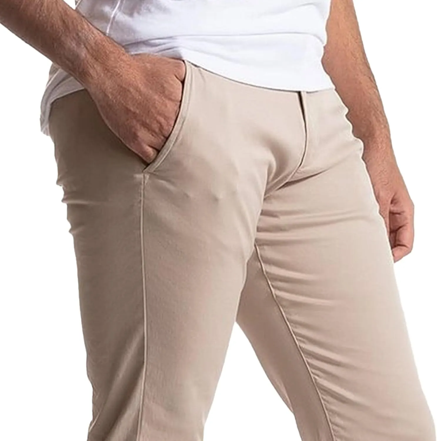 Men's Stretch Fashion Comfy Slack Casual Skinny Tapered Chinos Trendy Work Athletic Pants with Pockets