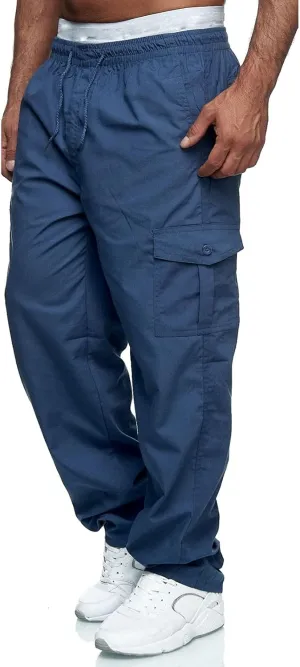 Mens Workout Cargo Sweatpants Tactical Pant Rip-Stop Hiking Pants Men Trouser Drawstring Work Joggers Men's Sweatpant