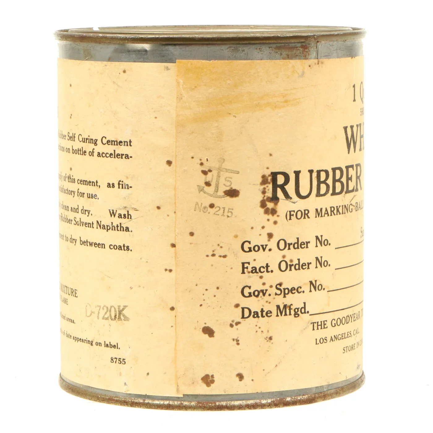Original U.S. WWII United States Naval Rigid Airship Inner Frame Structure Piece With Air Ship Rubber Cement