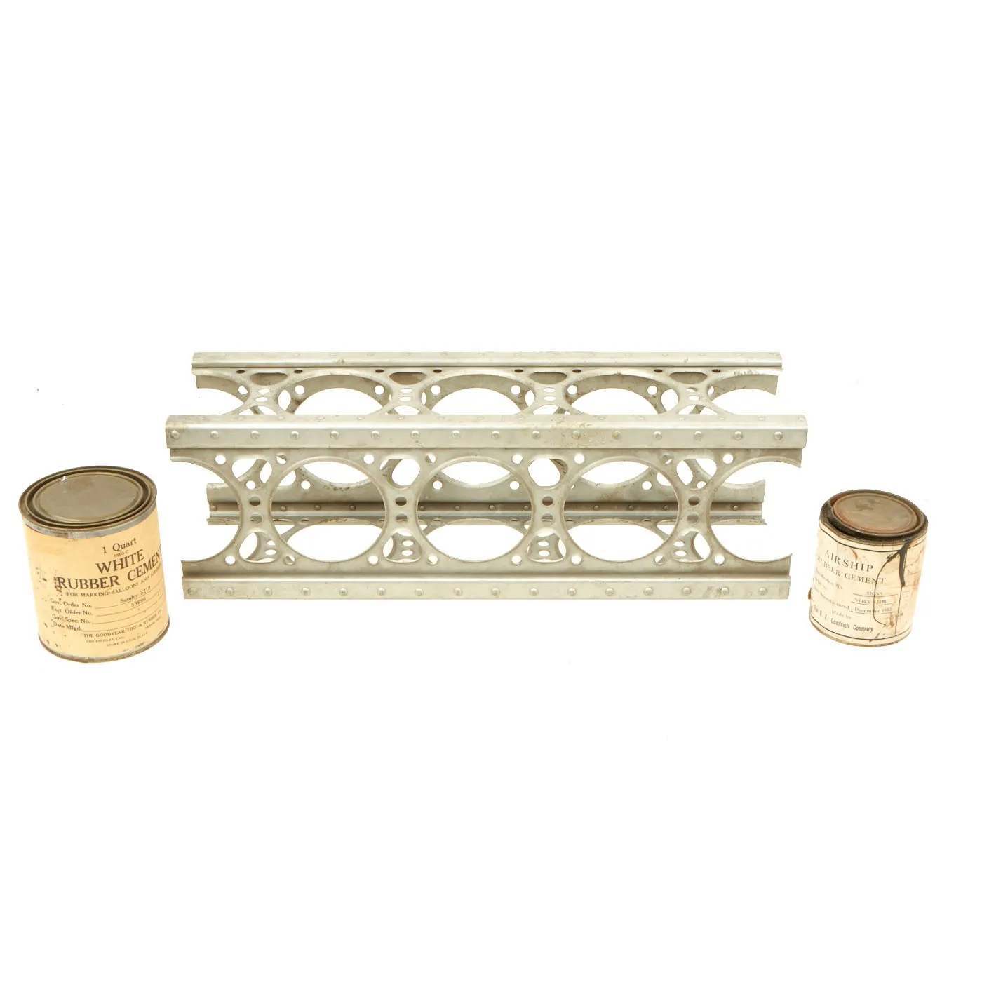 Original U.S. WWII United States Naval Rigid Airship Inner Frame Structure Piece With Air Ship Rubber Cement