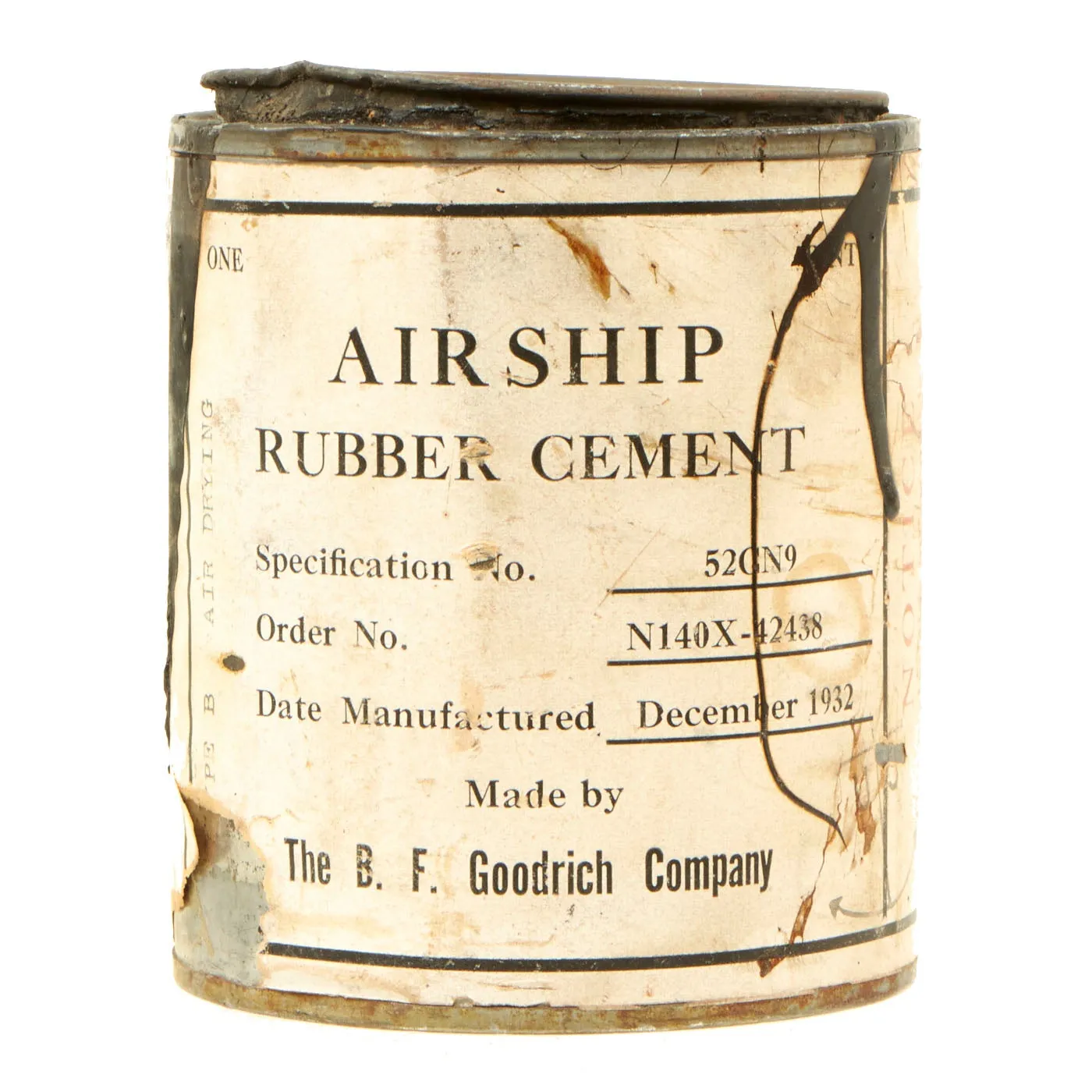 Original U.S. WWII United States Naval Rigid Airship Inner Frame Structure Piece With Air Ship Rubber Cement
