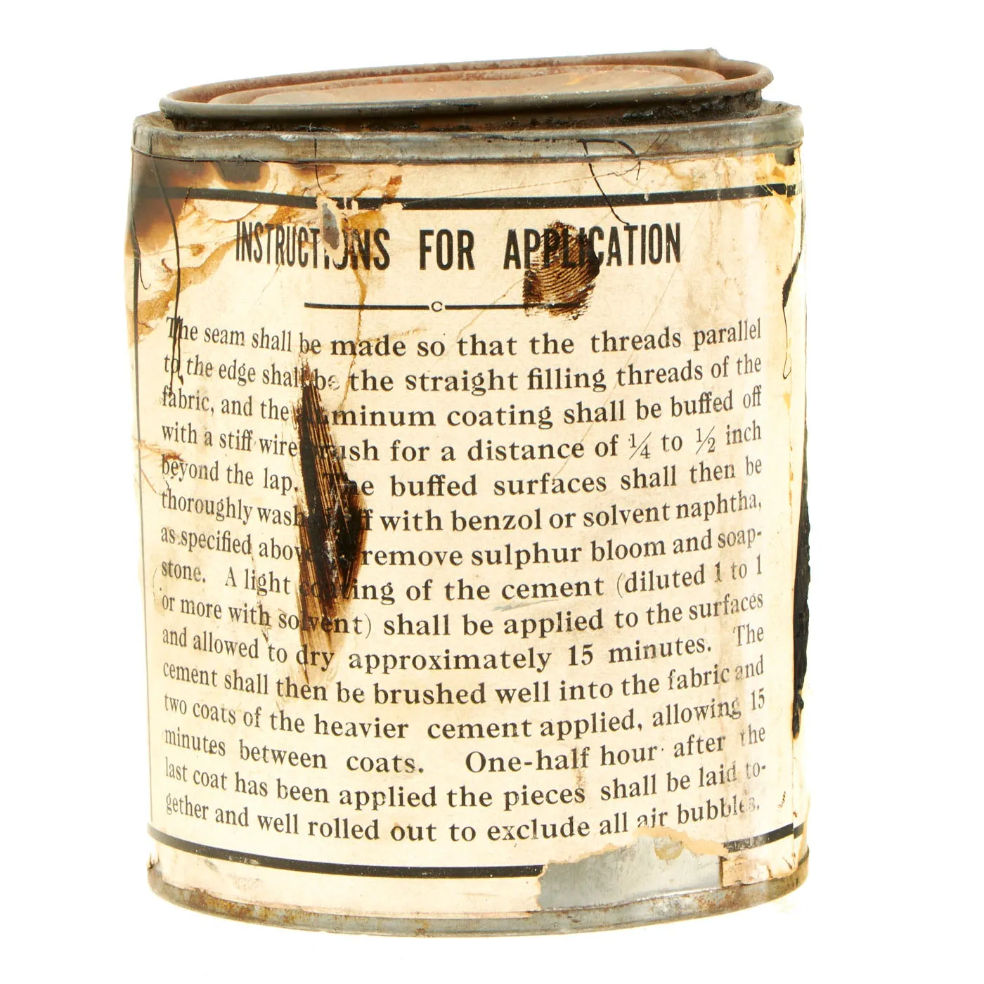 Original U.S. WWII United States Naval Rigid Airship Inner Frame Structure Piece With Air Ship Rubber Cement