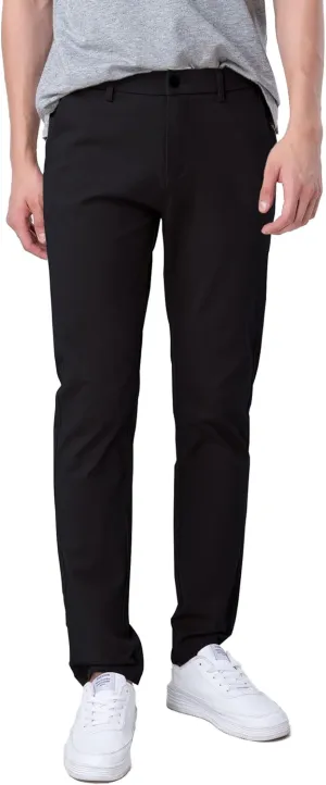 Plaid&Plain Mens Slim Fit Khaki Pants Mens Tapered Chino Pants