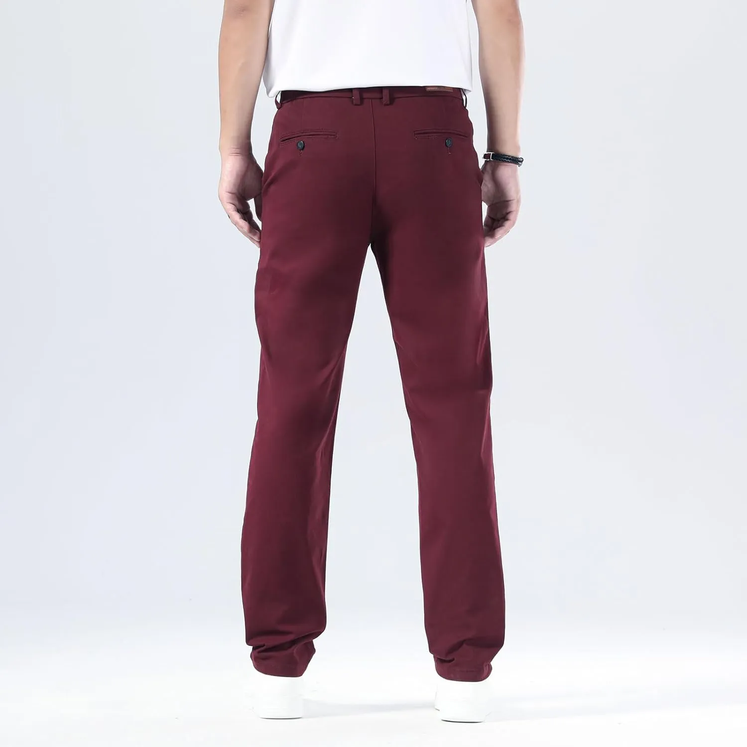 Plaid&Plain Mens Slim Fit Khaki Pants Mens Tapered Chino Pants