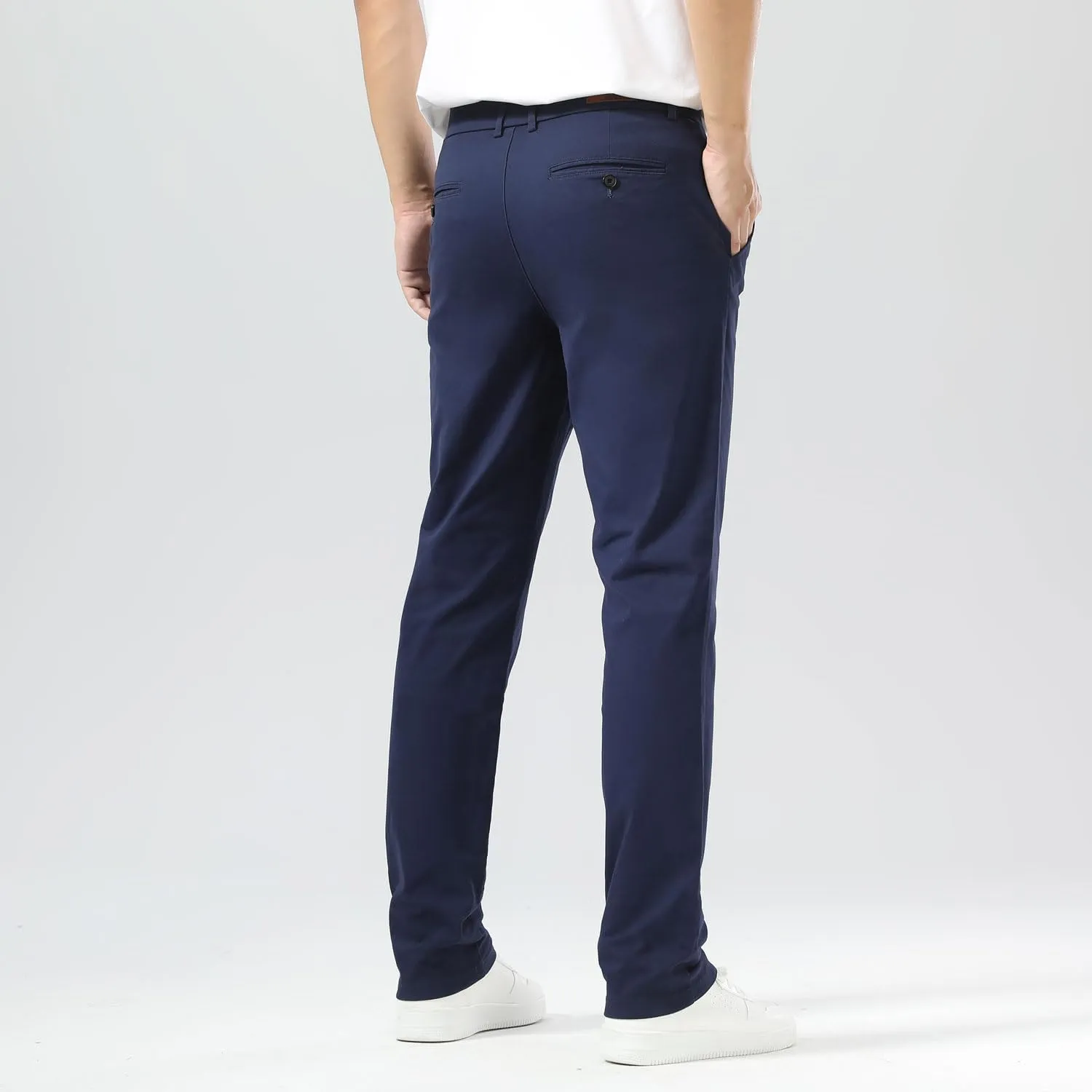 Plaid&Plain Mens Slim Fit Khaki Pants Mens Tapered Chino Pants