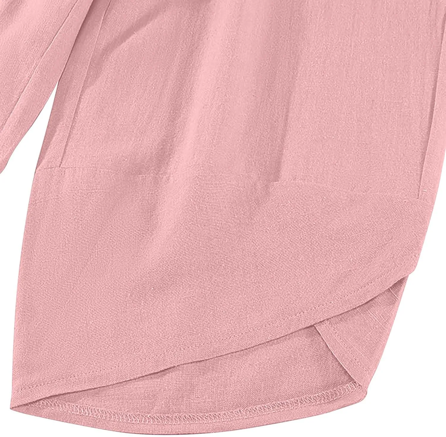 Wide Leg Pants Women Linen Palazzo High Waisted Drawstring Lounge Trousers Summer Casual Beach Split Long Pant