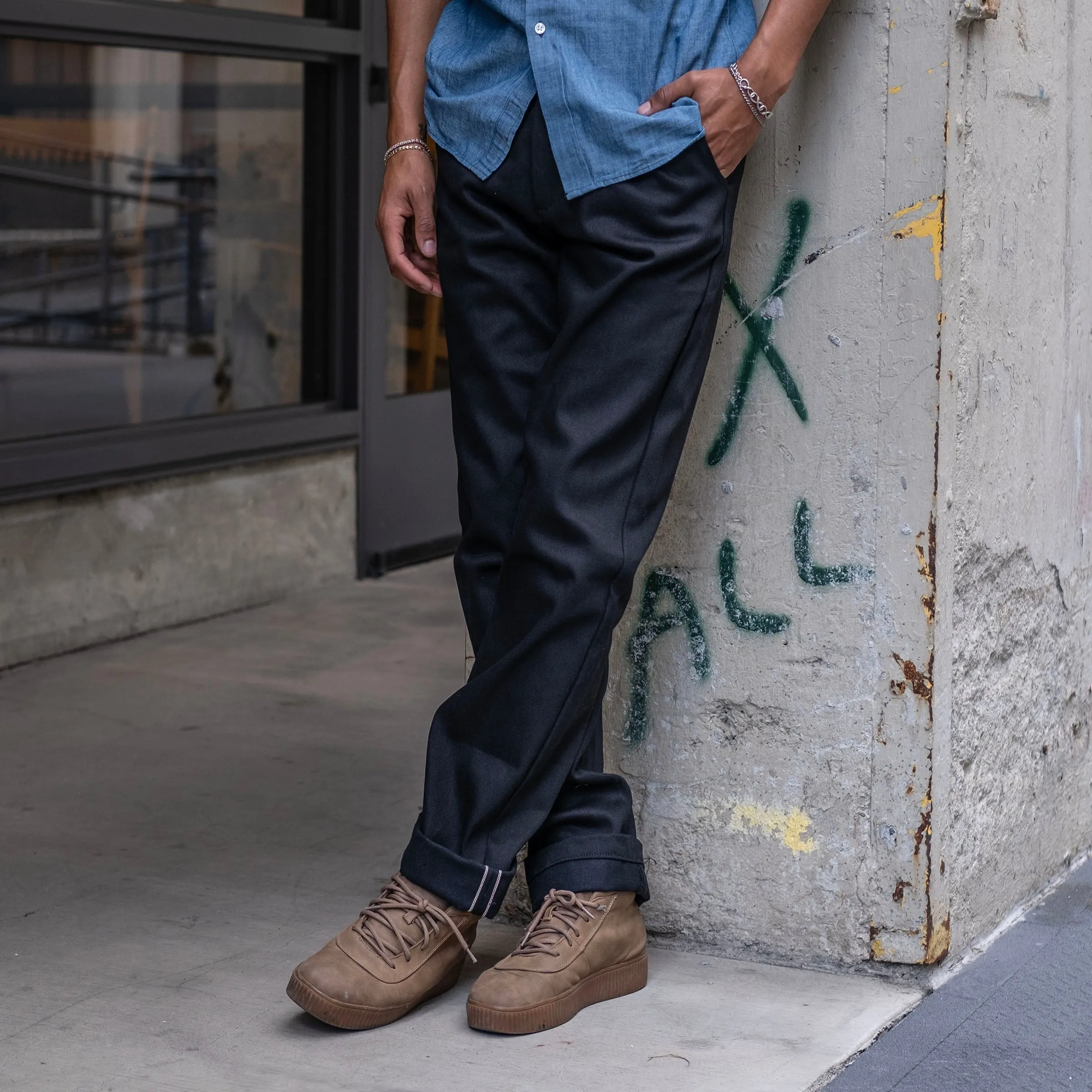 Wilhelm Selvedge Chino 14oz Vidalia Mills Black Denim Sz 36