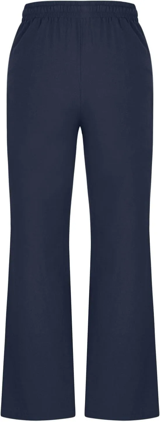 Women's Pants Casual Elastic High Waist Drawstring Lounge Trousers Wide Leg Flare Pant Summer Office Slacks