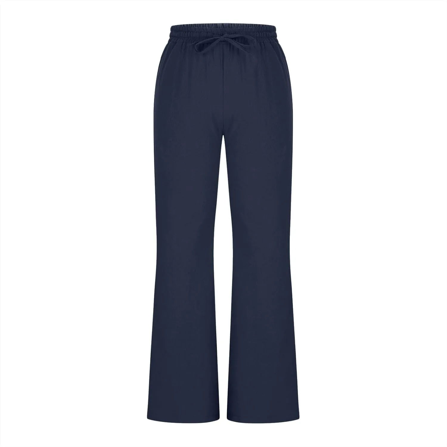 Women's Pants Casual Elastic High Waist Drawstring Lounge Trousers Wide Leg Flare Pant Summer Office Slacks