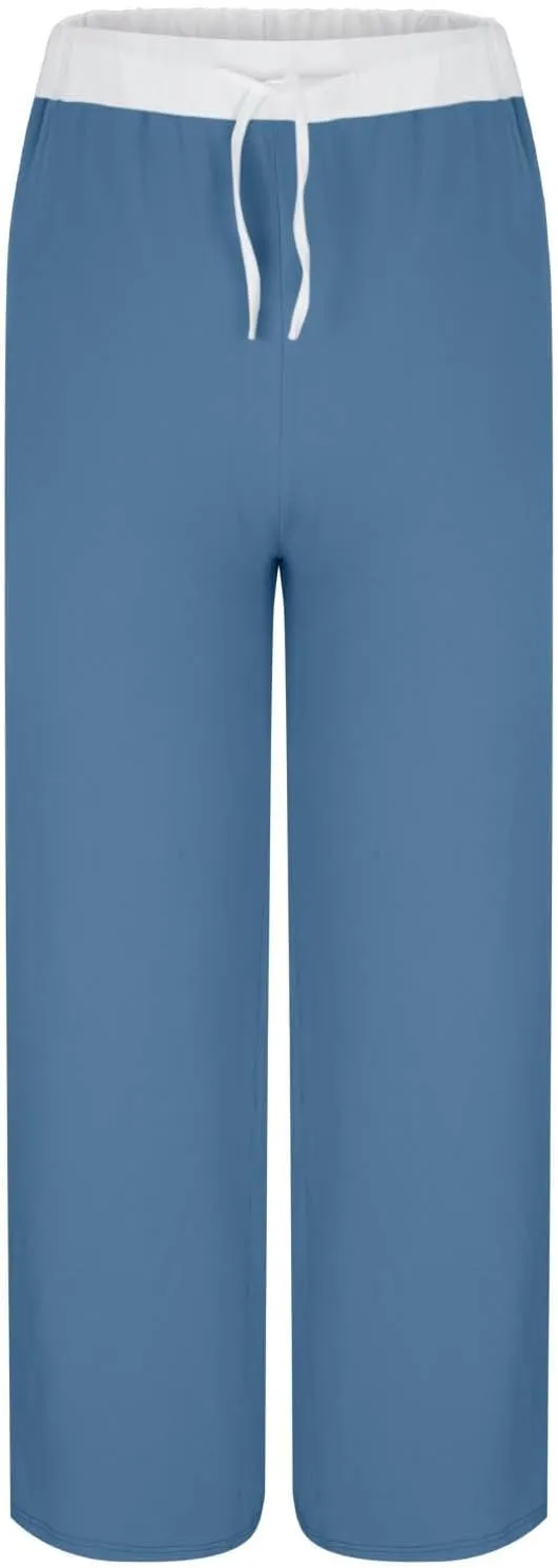 Women's Sweatpants Fashion Drawstring High Waist Lounge Pants with Pockets Summer Wide Leg Athletic Workout Trousers
