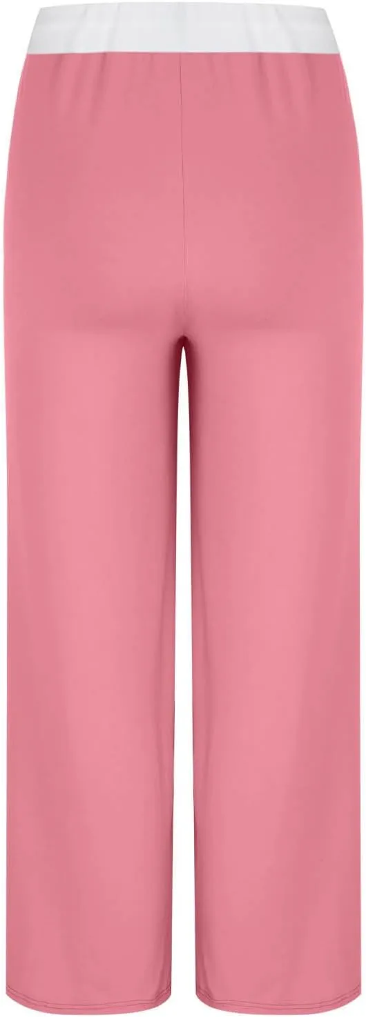 Women's Sweatpants Fashion Drawstring High Waist Lounge Pants with Pockets Summer Wide Leg Athletic Workout Trousers