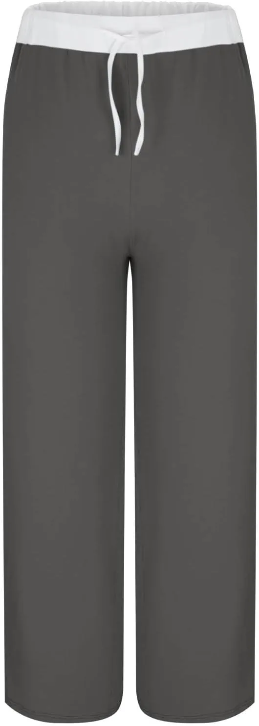 Women's Sweatpants Fashion Drawstring High Waist Lounge Pants with Pockets Summer Wide Leg Athletic Workout Trousers
