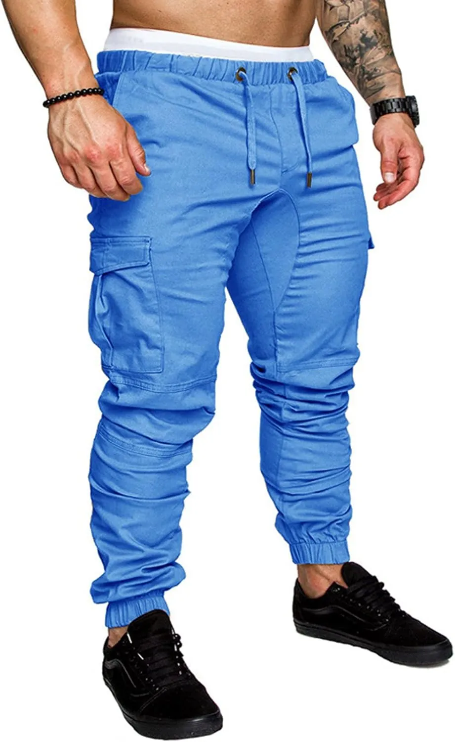Ymosrh Khaki Cargo Pants for Men Jeans Solid Color Ripped Holes Frayed Gradient Washed Trousers Slim Fit Chinos