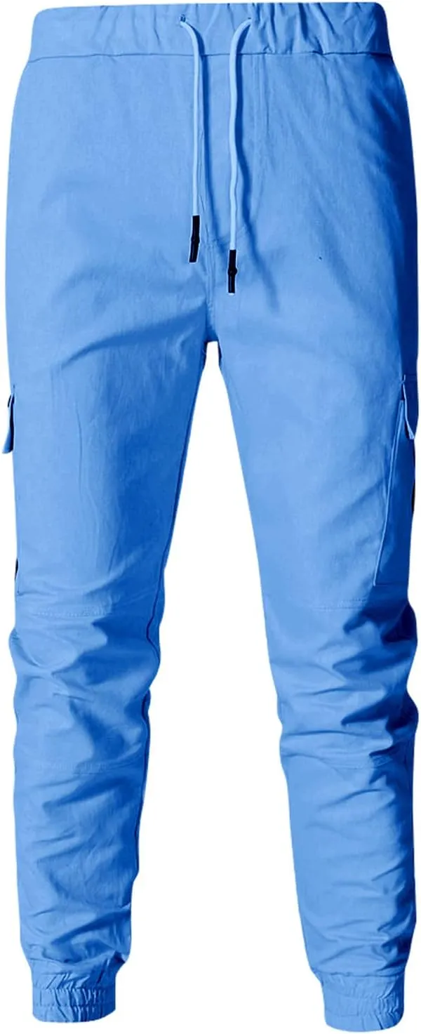 Ymosrh Khaki Cargo Pants for Men Jeans Solid Color Ripped Holes Frayed Gradient Washed Trousers Slim Fit Chinos