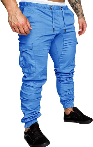 Ymosrh Khaki Cargo Pants for Men Jeans Solid Color Ripped Holes Frayed Gradient Washed Trousers Slim Fit Chinos