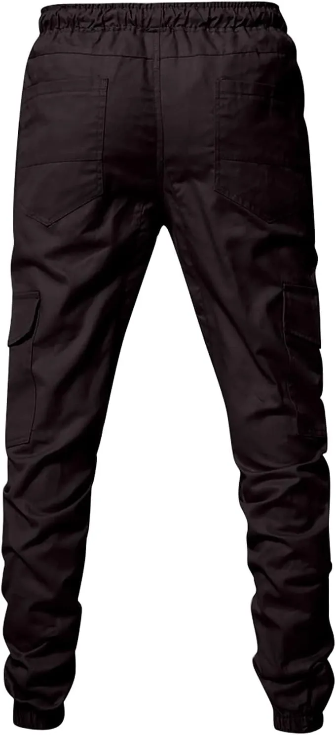 Ymosrh Khaki Cargo Pants for Men Jeans Solid Color Ripped Holes Frayed Gradient Washed Trousers Slim Fit Chinos
