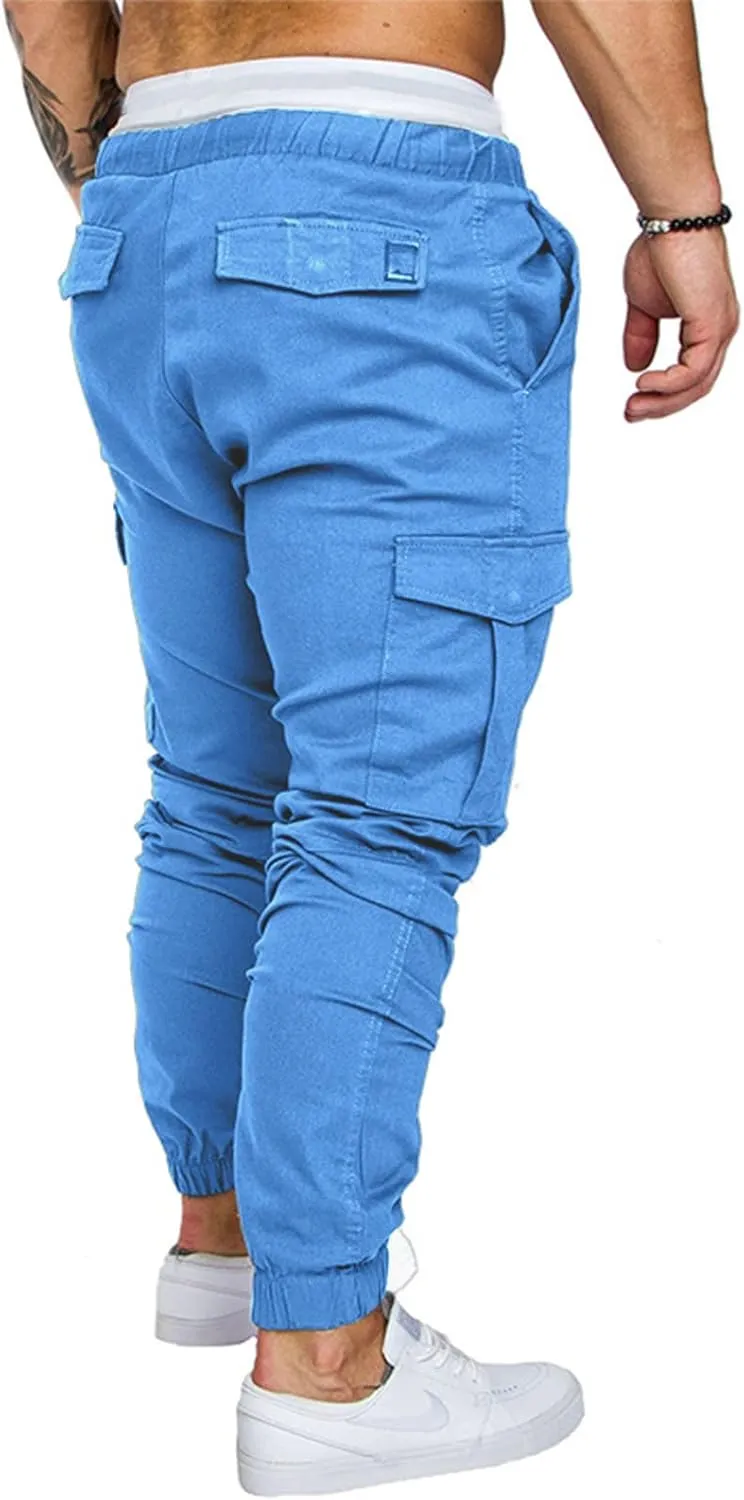 Ymosrh Khaki Cargo Pants for Men Jeans Solid Color Ripped Holes Frayed Gradient Washed Trousers Slim Fit Chinos