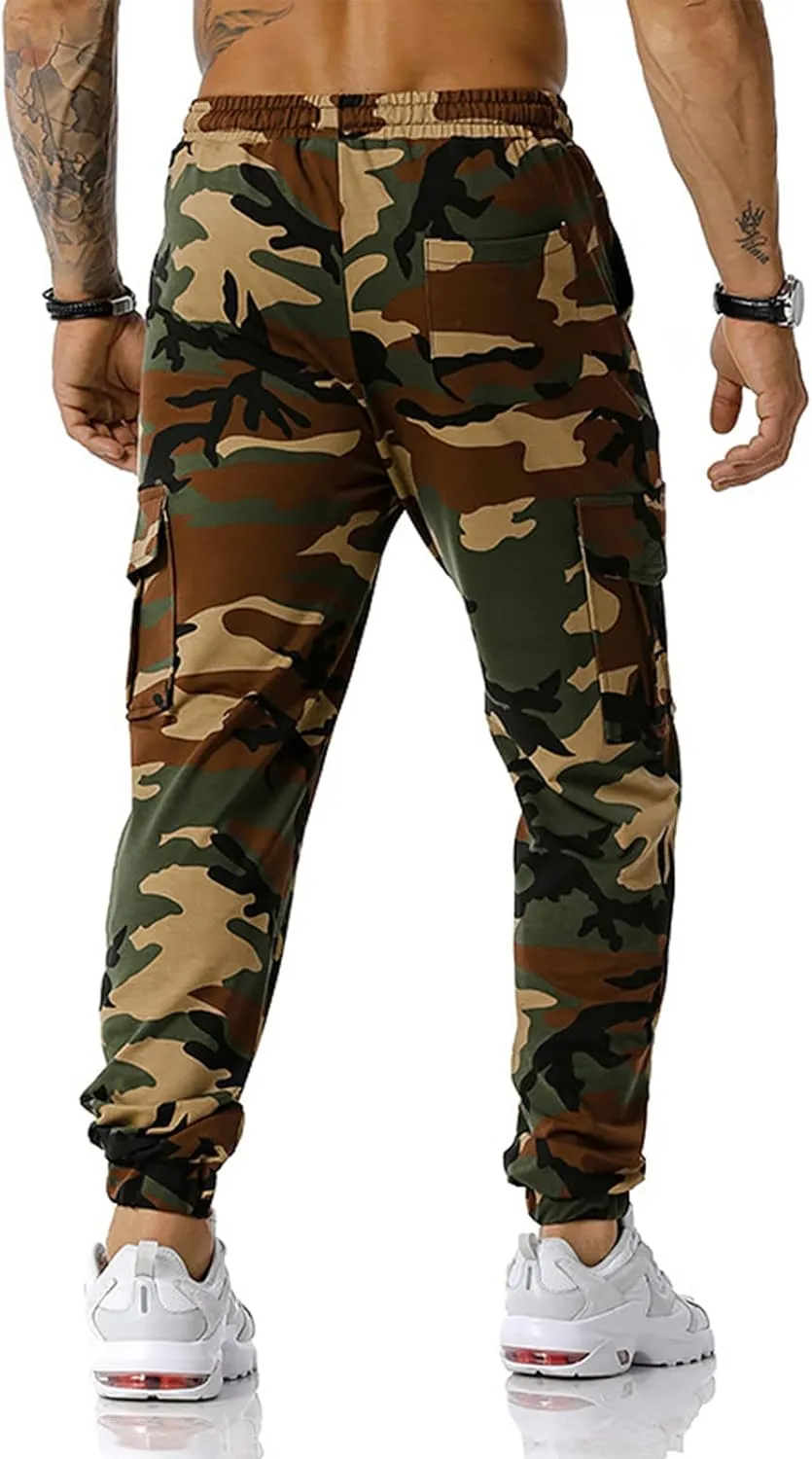 Ymosrh Khaki Cargo Pants for Men Jeans Solid Color Ripped Holes Frayed Gradient Washed Trousers Slim Fit Chinos