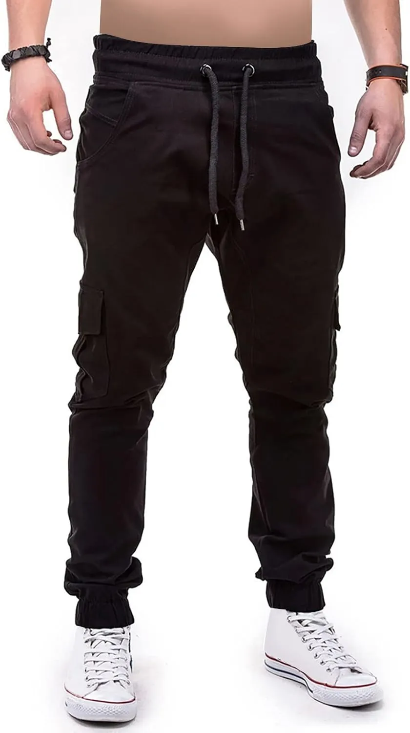 Ymosrh Khaki Cargo Pants for Men Jeans Solid Color Ripped Holes Frayed Gradient Washed Trousers Slim Fit Chinos