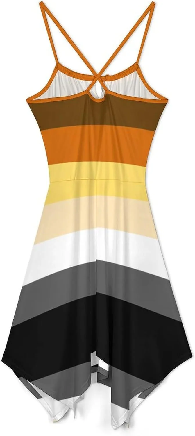 Zakqeik Women's Mexican Flag Camisole Dress Summer Party Casual Dress